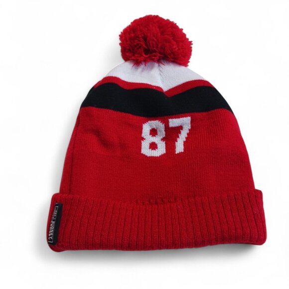 Sidney Crosby Timbits Hockey Toque Red Black with Pom Pom Collector Hat New - Picture 3 of 5